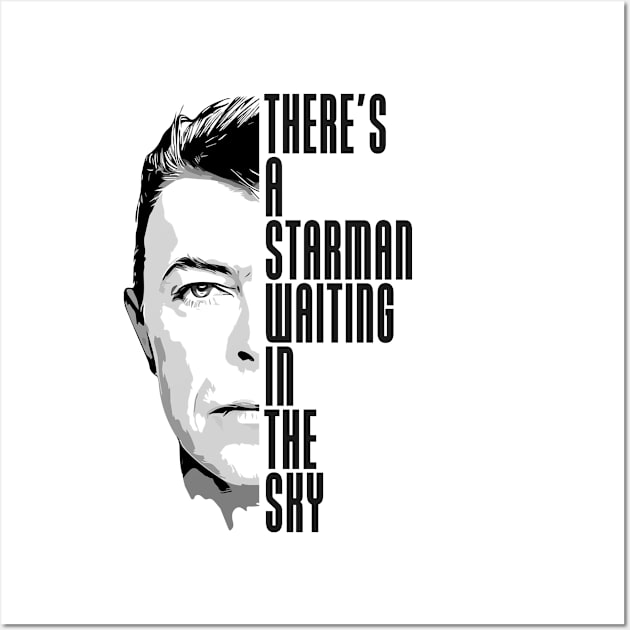 There's a Starman waiting in the sky Wall Art by Raul Baeza